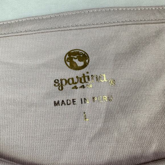 Spartina 449 Top Womens Large Hushed Violet Briella Tie Front Fringe New Classic - Picture 4 of 11